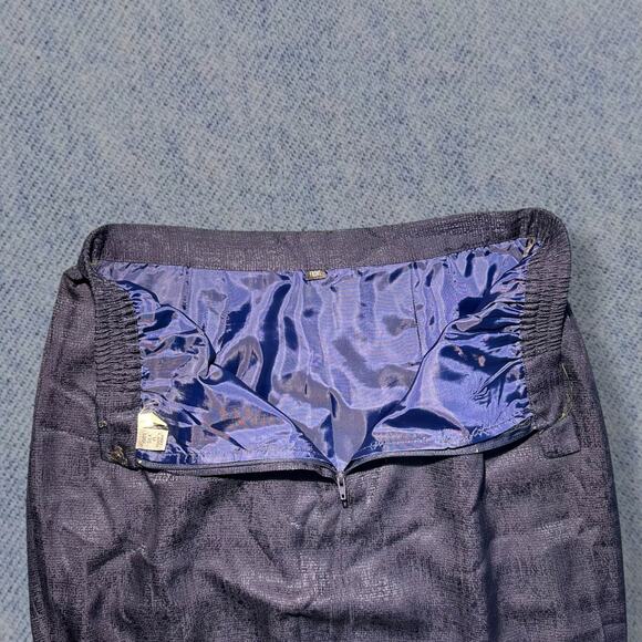 Vintage Navy Blue 100% Silk Pencil Skirt – Women’s Size 8 - Picture 4 of 5